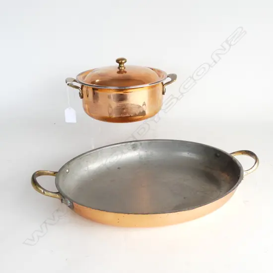 SET 2 VINTAGE COPPER POTS