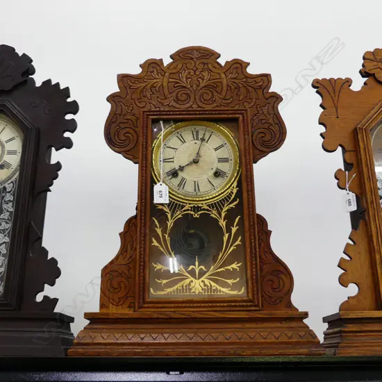 WATERBURY GINGERBREAD MANTLE CLOCK H.565mm