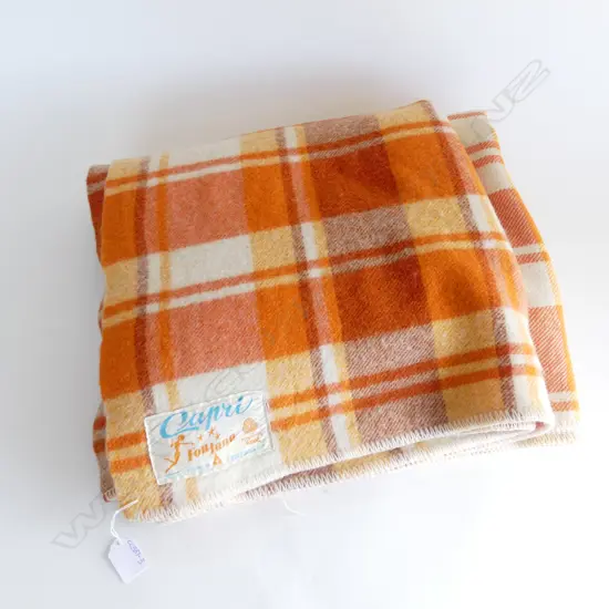 CAPRI NZ MADE WOOL BLANKET (with label)