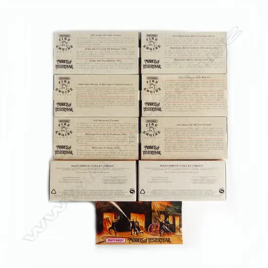 9 BOXED MATCHBOX FIRE ENGINES