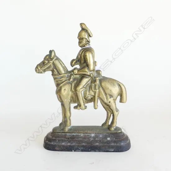 BRASS & CAST IRON MOUNTED CAVALRY OFFICER H260MM DOOR STOP 