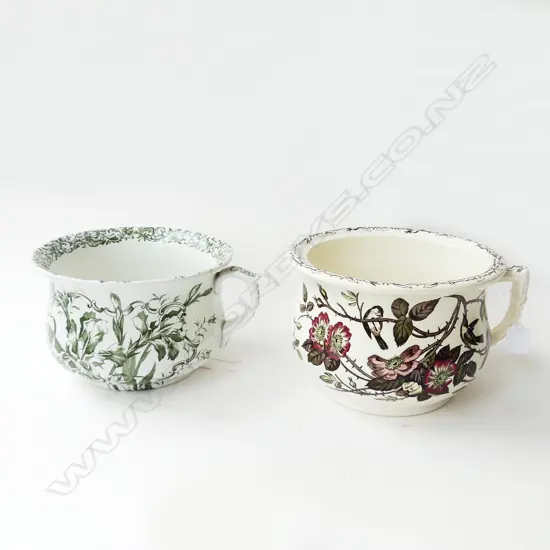 2 BOTANICAL POTTIES; CYPRUS, OTHER (FAULTS), W.260mm