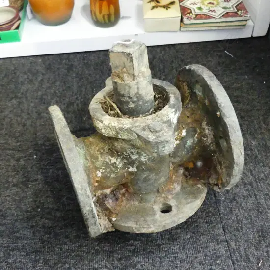 OLD MARINE 3-WAY PIPE & TAPE FITTING possibly from a steam boat