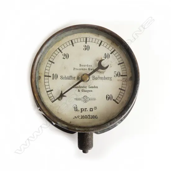 RAILWAY ENGINE BOURDON PRESSURE GAUGE 125mm dia