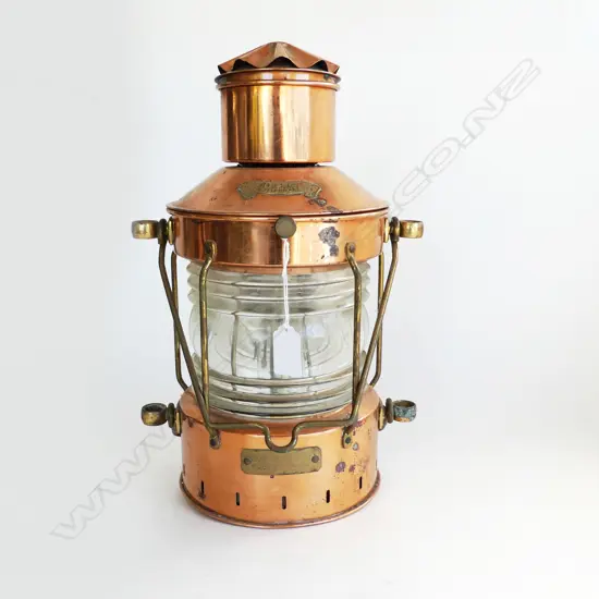 VINTAGE COPPER LANTERN, DHR ROTTERDAM H.370mm