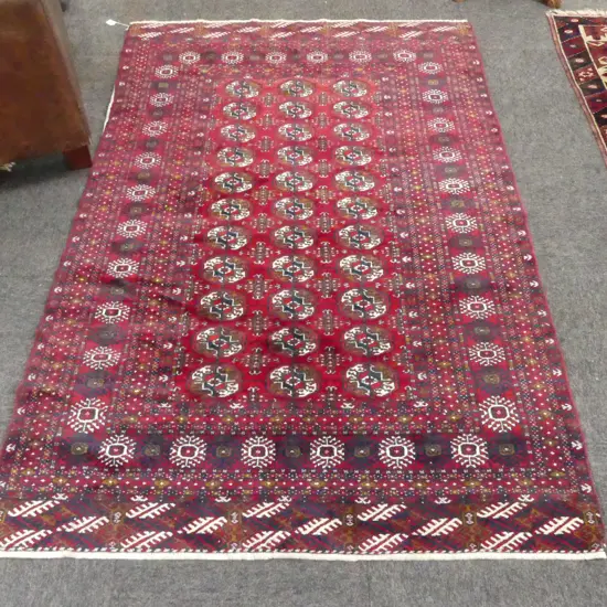 HAND KNOTTED ALL WOOL RUG w. NON SLIP UNDERLAY 1920x1290mm