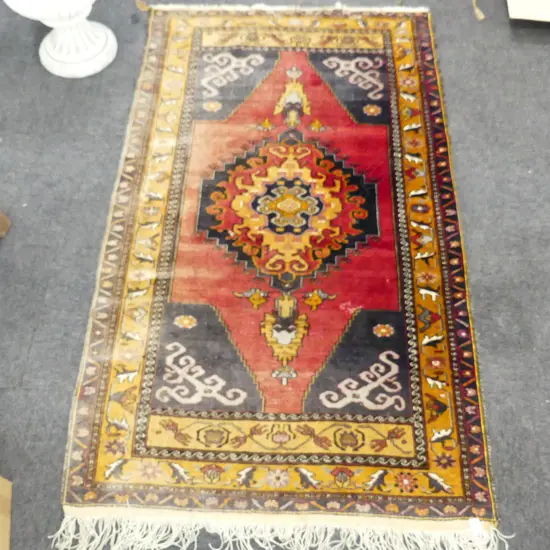 HAND KNOTTED WOOL PILE RUG 2060x1170mm