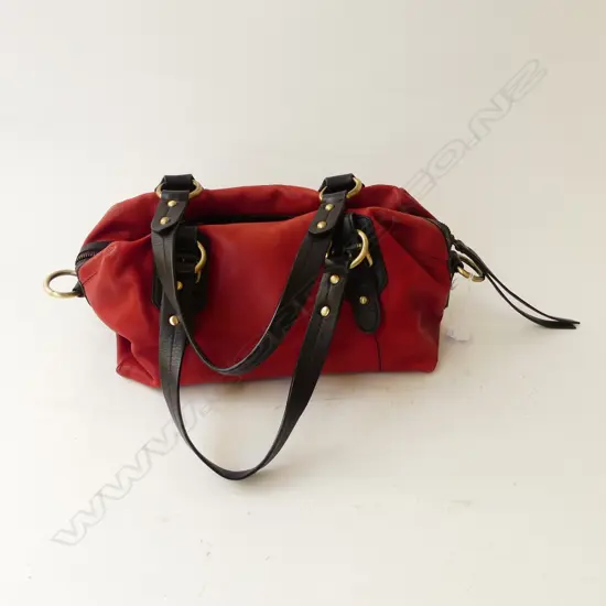 LUCKY BRAND RED LEATHER HANDBAG W.320mm