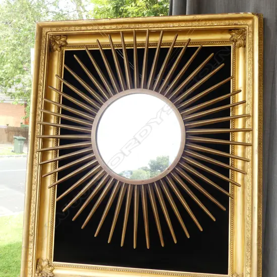 GOLD METAL STAR BURST MIRROR 860mm dia