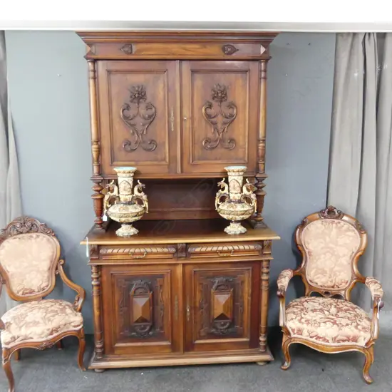 LATE 19thC PANELED SIDEBOARD 1290 x 570 x 2240mm