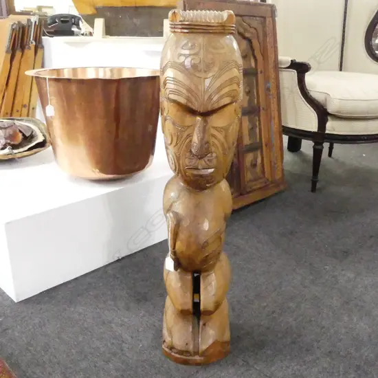 LARGE CARVED TEKOTEKO; Bottom back left damaged w. piece  for restoration, H.880mm