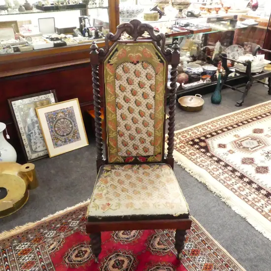VICTORIAN MAHOGANY HIGH BACK CHAIR H.1230mm