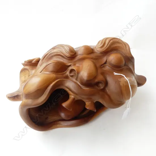 BALINESE CARVED WOODEN FACE - WALL MOUNTED W.380mm