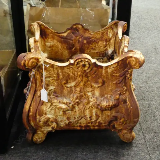 VINTAGE CAST IRON PLANTER H280 W330MM