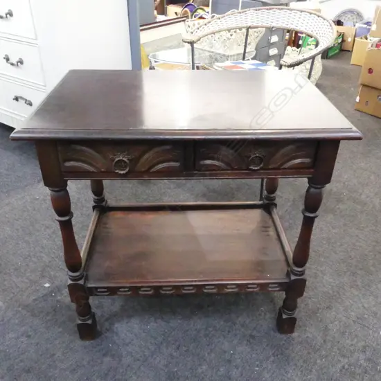 JACOBEAN STYLE OAK SIDE TABLE 690x460x660mm