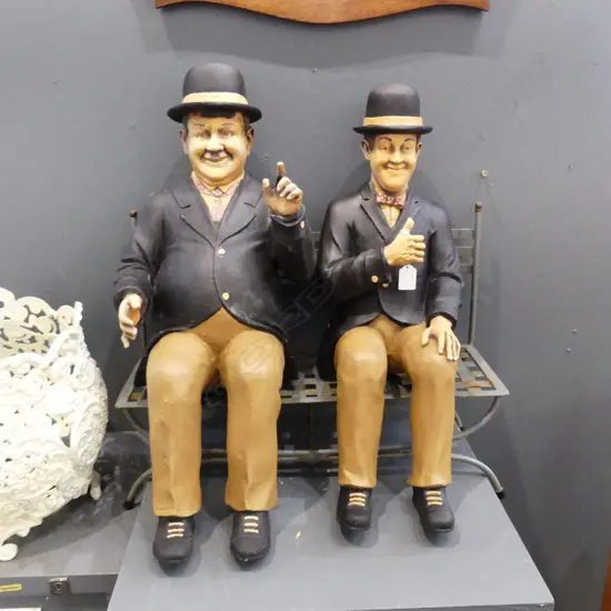 SEATED LAUREL & HARDY FIGURES H.620mm