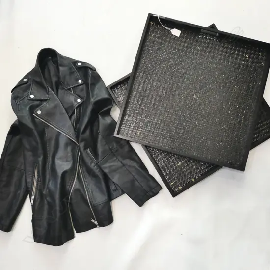 2 BLACK LATTICE TRAYS 500x500x40mm & GLASSONS JACKET L.