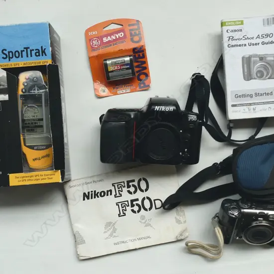ASST. ELECTRONICS; MAGELLAN SPORTRAK GPS, NIKON F50, etc