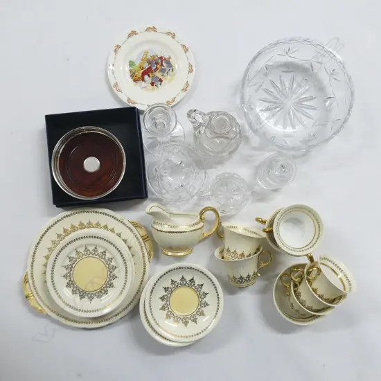 ASST. CHINA; AYNSLEY TEA SET, CRYSTAL ETC