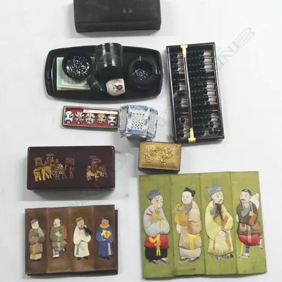 ASST. ORIENTAL ITEMS; LACQUER WARE, ABACUS ETC