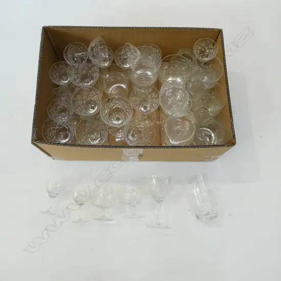 ASST. ETCHED GLASSWARE; SAME PATTERN