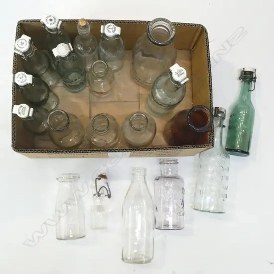 ASST. BOTTLES; CREAM, MILK, etc