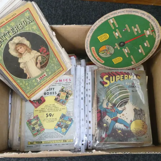 VINTAGE COMIC COLLECTION 25 COMICS  PLUS MAGAZINES EPHEMERA  DATING BACK TO 1904