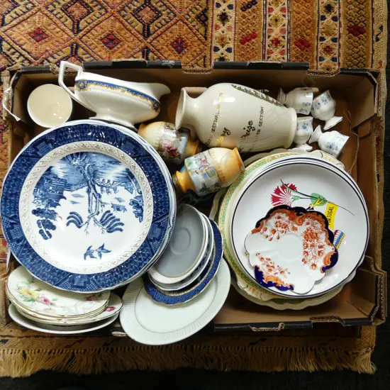 ASST. CHINA INCL. PORTUGUESE ROOSTER PLATES, ROYAL ALBERT EGG CUPS, ETC