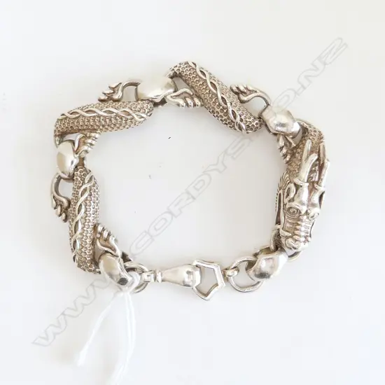 STG SILVER DRAGON BRACELET GENTS (SIZE 22.5 CM LONG)