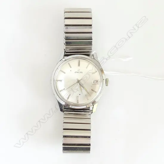 VINTAGE ENICAR ROTO-AUTOMATIC 25 GENT'S STAINLESS STEEL WRISTWATCH apparently working 