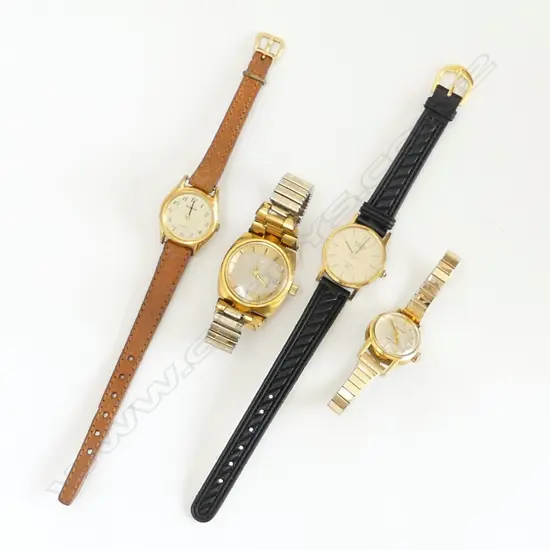 COLLECTION OF 4 VINTAGE BULOVA WRIST WATCHES