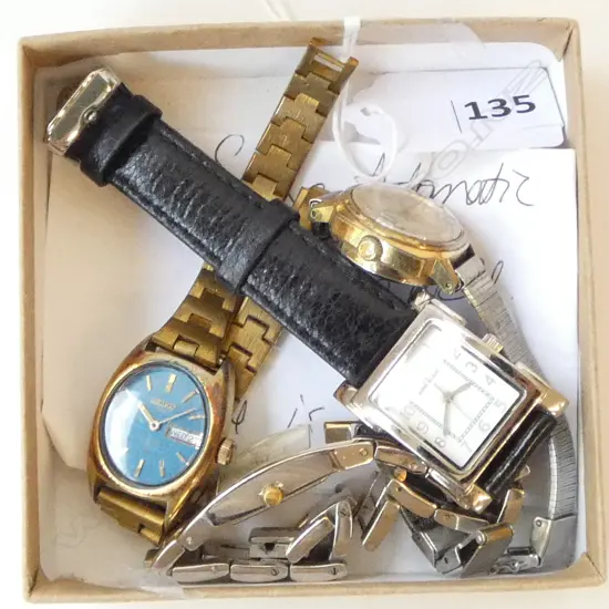 2 LADIES ANNE KLEIN &  2 SEIKO WRISTWATCHES