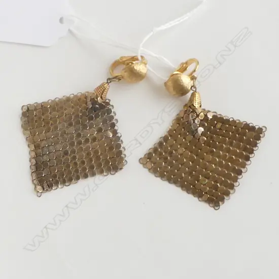 vintage ROLLED GOLD OROTON STYLE SAIL FORM EARRINGS