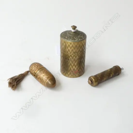 3 GOLD TONE CONTAINERS; VESTA BOX H.65mm ETC