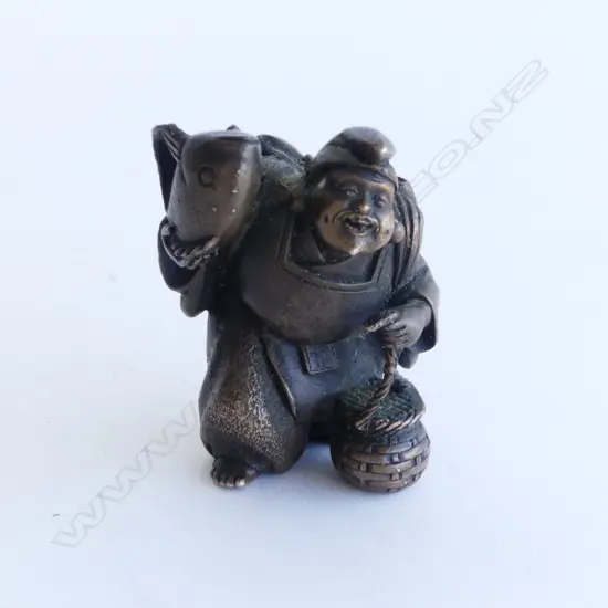 Fine Bronze small handling piece / scroll weight Signed