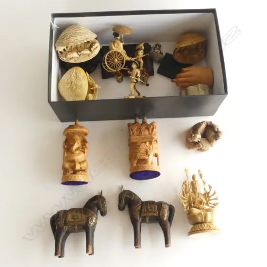 COLLECTION OF 15 SMALL ORIENTAL PCS  TALLEST 125MM