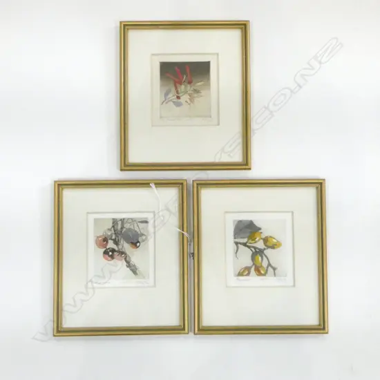 3 CONNIE LLOYD XMAS CARD ETCHINGS 100x95mm