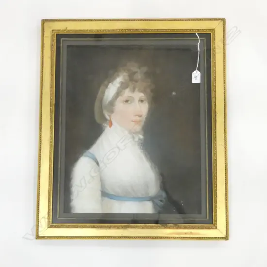 EARLY 19thC PASTEL PORTRAIT OF A WOMAN 490x390mm