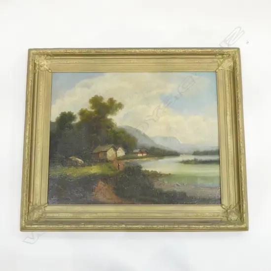 ARTIST UNKNOWN, ANTIQUE LANDSCAPE, OIL ON BOARD, FAULTS 525x665mm
