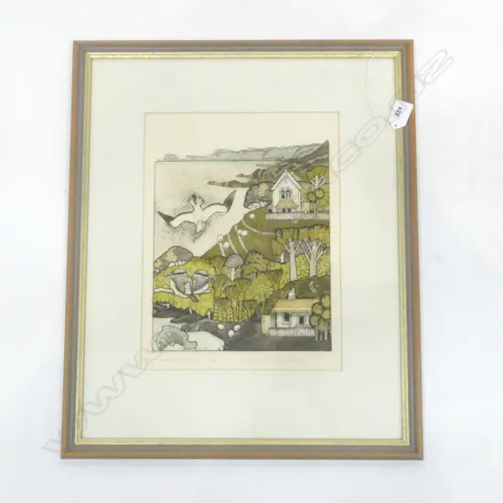 RUSSELL JACKSON 'WHANGARURU' ETCHING A.P. 325x250mm