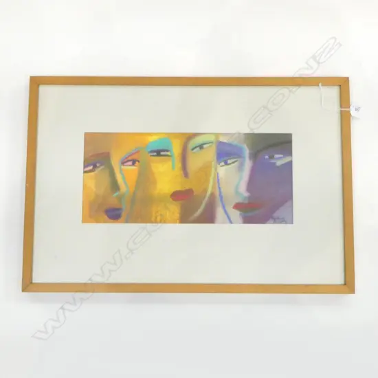 MERTHYR RUXTON (NZ b. 1954), 3 FACES, PASTEL 180x410mm