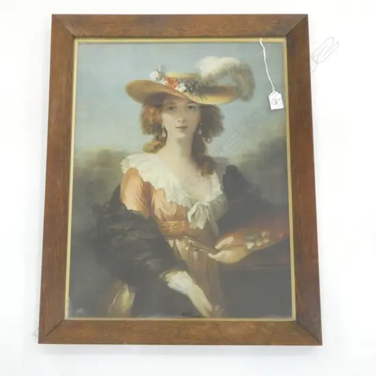 PRINT; ELISABETH LOUISE VIGEE LE BRUN, SELF PORTRAIT IN A STRAW HAT, 1782 545x410mm