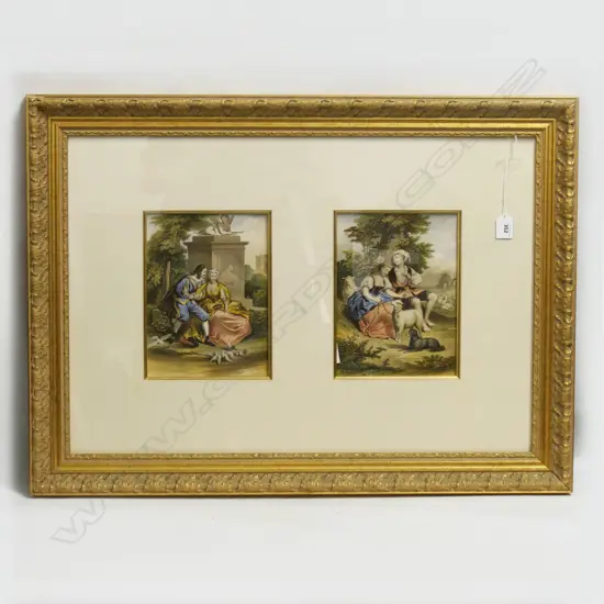 2 BAXTER STYLE PRINTS 235x175mm IN GOLD FRAME