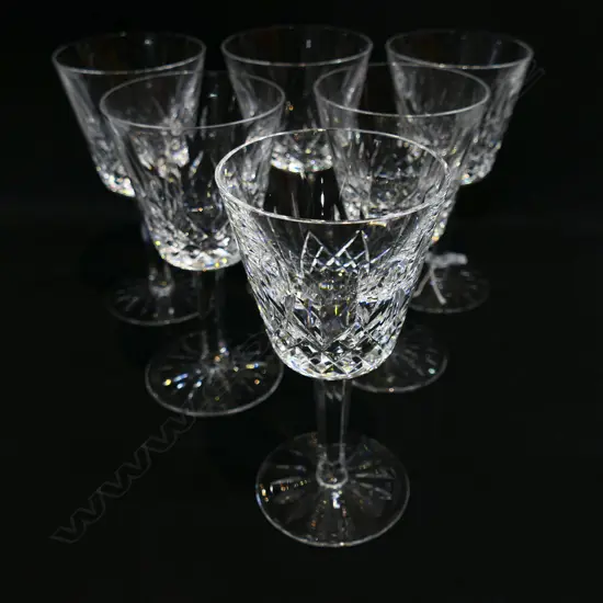 6 WATERFORD WINE GLASSES H.145mm