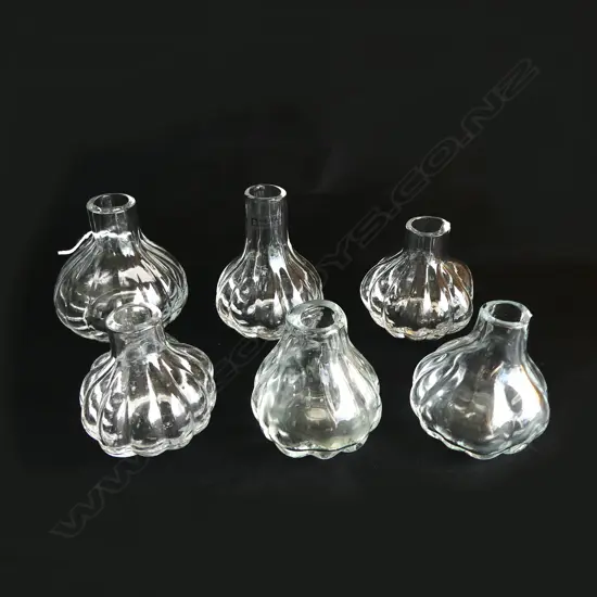 SIX SML GLASS VASES