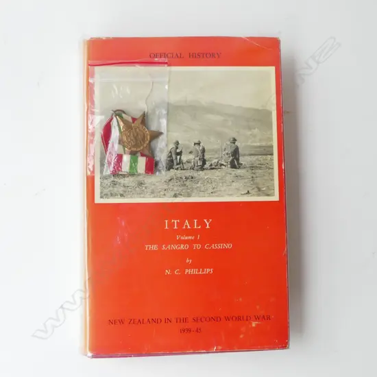 OFFICIAL HISTORY OF NZ IN THE SECOND WORLD WAR; ITALY Vol. 1 PHILLIPS 1st Ed 1957 + ITALY STAR MEDAL