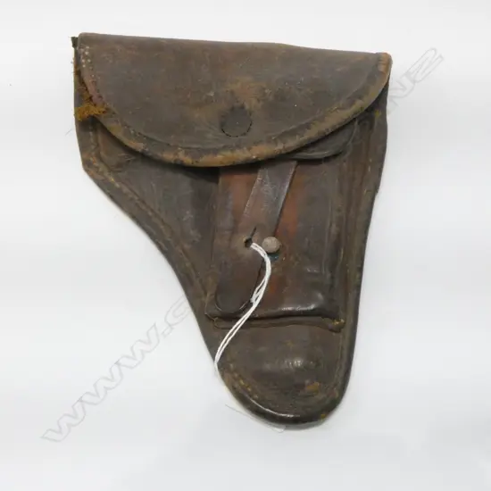 WWII CZECHOSLAVAKIAN CZ 24 CZ 27 LEATHER PISTOL HOLSTER missing strap to main flap