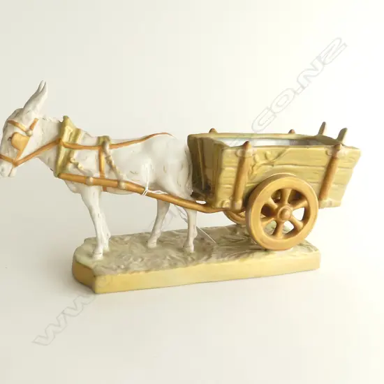 ROYAL DUX FIGURAL GROUP, DONKEY WITH CART , L.310mm