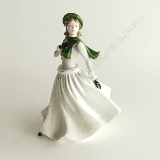 COALPORT FIGURINE 'LADIES OF FASHION, WINTER STROLL' H.200mm