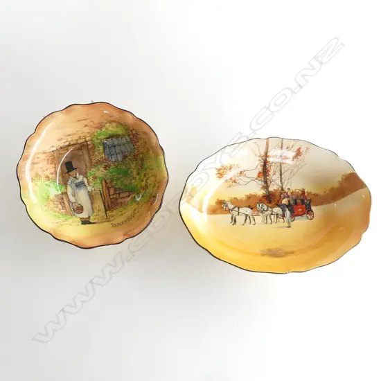 TWO ROYAL DOULTON SERIESWARE, GAFFERS BOWL Dia 200mm & COACHING DAYS OVAL DISH L.280mm